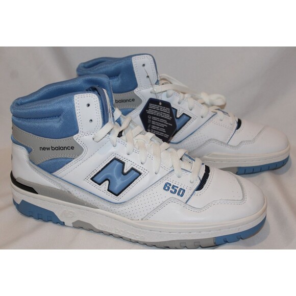 NEW BALANCE MEN'S 650R LEATHER HIGH TOP ATHLETIC SNEAKERS WHITE BLUE NEW 11 - Picture 1 of 8